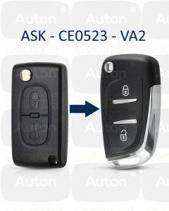 Kaukolukitusavain Citroen C2/C3 2005-2010 (ASK) 2-nappia VA2 CE0523