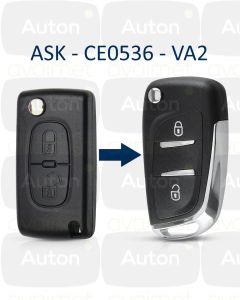 Kaukolukitusavain Citroen C2/C3 2005-2010 (ASK) 2-nappia VA2 CE0536
