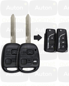 Kaukolukitusavain ajonestolla Toyota Avensis 2004-2009 / Toyota Yaris 2003-2010 (ID4C/ID70, 2/3-nappia, TOY47) 
