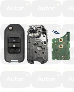 Kaukolukitusavaimen kuori Honda 2010+ linkkuavain 2-nappia Versio2