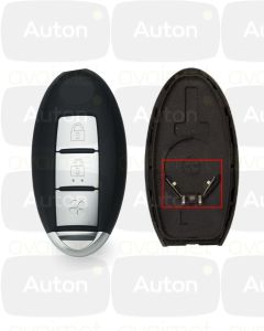 Kaukolukitusavaimen kuori Nissan 3-nappia puhaltimen nappilla (paristo keskellä)