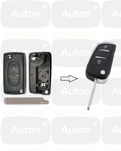 Linkkuavaimen kuori Citroen Berlingo/C2/C3/DS3, Peugeot Partner (2-nappia, CE0536, VA2) uusi korvaava malli