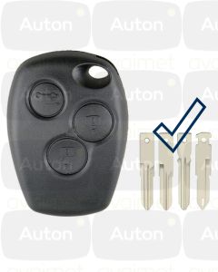 Kaukolukitusavainmen kuori Renault/Dacia/Opel/Nissan 3-nappia (sivusta jyrsittäville avaimille)